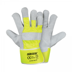 Γάντια δερματοπάνινα φωσφοριζέ FF Group