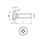 Μεταλλόβιδες (μηχανόβιδες) DIN 7985 με κυλινδρικό κεφάλι σταυρό γαλβανιζέ διαμέτρου 08 mm