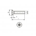 Μεταλλόβιδες (μηχανόβιδες) DIN 965 φρεζάτες σταυρό inox A2 διαμέτρου 06 mm