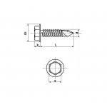 Λαμαρινόβιδες αυτοδιάτρητες (τρυπανόβιδες) DIN 7504-K εξάγωνες γαλβανιζέ