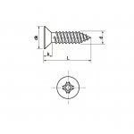 Λαμαρινόβιδες αυτοκοχλιούμενες DIN 7982 φρεζάτες σταυρό γαλβανιζέ